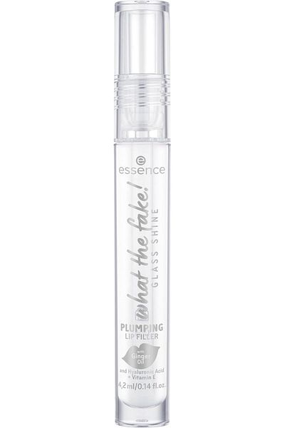Essence what the fake! Glass Shine Plumping Lip Filler, Lip Booster, No. 01, Transparent