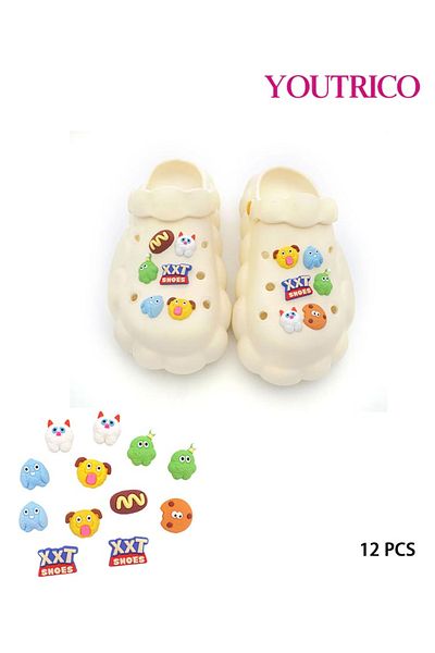 Youtrico 12pcs Cute Monster Jibbitz Charms for PVC Slipper Ornament