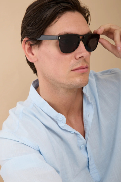 Tonny Black Men's Black Everyday Square Sunglasses