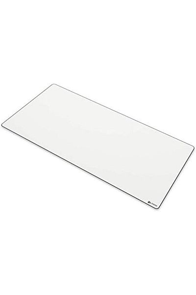 Glorious 3XL Extended Gaming Mouse Mat/Pad - Large, Wide White Cloth Mousepad, Stitched Edges | 24"x