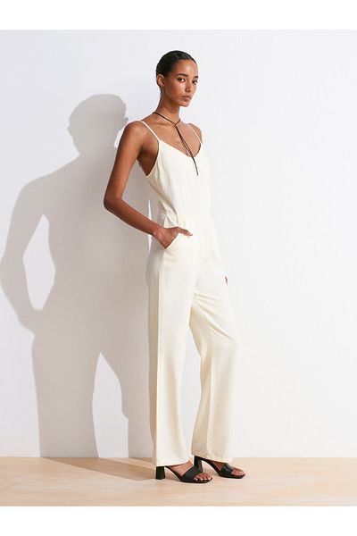 Dilvin 72024 Piece Dye Lyocell Denim Jumpsuit-Yellow