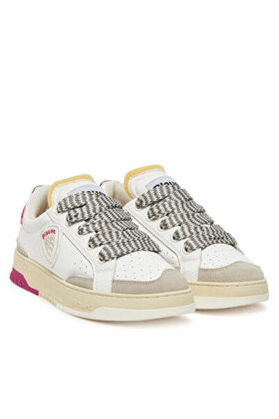 BLAUER Teniși de damă albi BLAUER-S5ADEL02/LEA WHI/FUX WHITE/FUXIA
