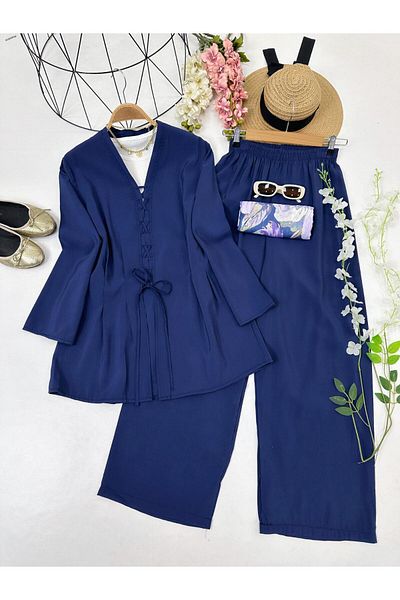 YEDİLALE Meryem Mo.Dal Ten.Sel Fabric Tunic Pants Double Set