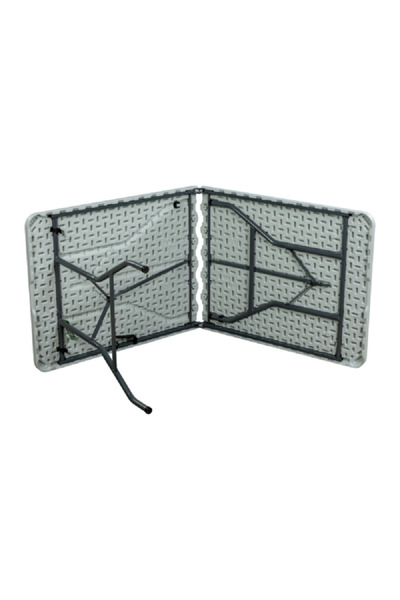 Living Accents 5 Feet Portable and Durable Plastic Molded Folding Table White and Black