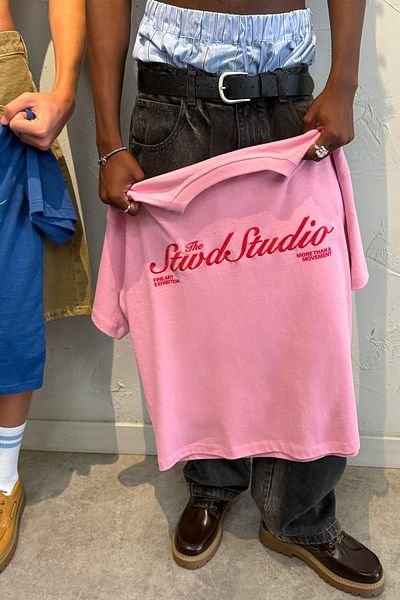 Pull & Bear Pink STWD Studio T-shirt