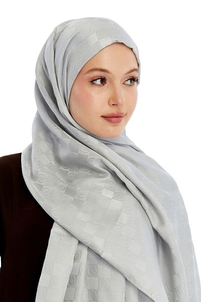 Altobeh Monogram Checkerboard Pattern Shawl - Gray