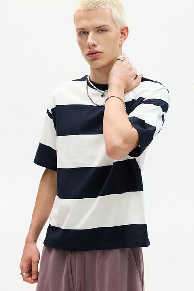 Pull & Bear Striped T-shirt with number on the back