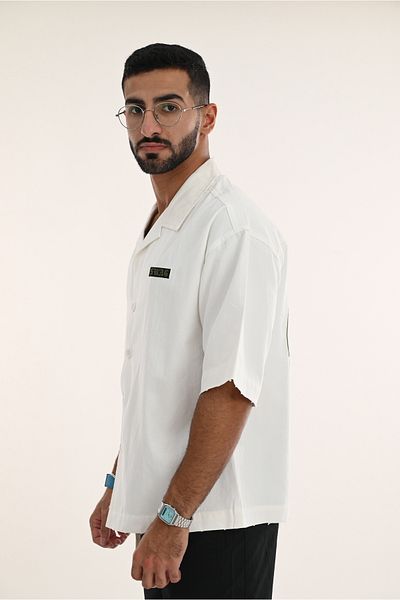 SWAG SA Embroidered summer shirt with short sleeves