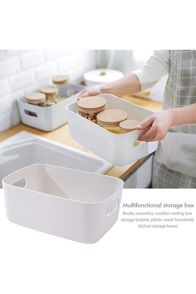 OEM Set of 6 storage boxes, plastic, with handles, 30x20x10 cm, bathroom organizers, multi-functional