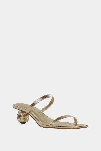 Katy Perry The Loma Women's Champagne Stone Heeled Slippers