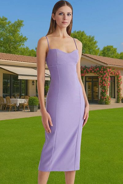 PayBuy Stylish Midi Length Bodycon Evening Dress Made of Woven Fabric Premium Quality Carefully Selected for Graduation