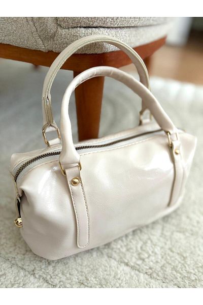 Z&M COLLECTION BAG SHOPPİNG Geantă de damă din piele lacuită lucioasă, potrivită pentru umăr și purtare încrucișată, cu închidere cu fermoar și curea reglabilă