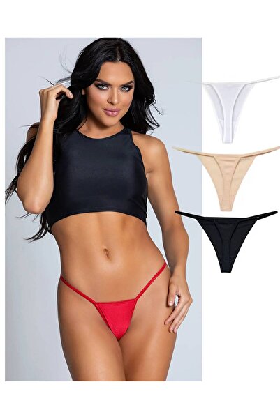 Locca Due Kadın Siyah Likralı Ispanyol Paça Pantolon altı ip lastikli string ...