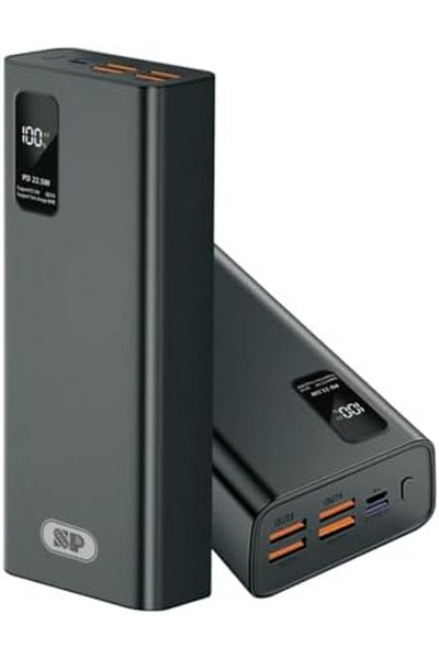 SP SPON ISNUP SP Power Bank, 30000mAh High-Capacity Battery Charger with 100W In/Out Power Delivery