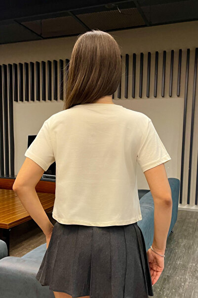 BİKELİFE Women's Ribbon Detailed Crew Neck T-Shirt