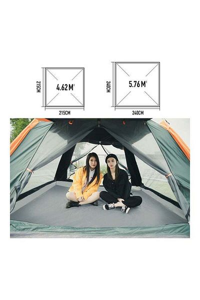 COOYA Full Automatic Waterproof Tent 215x215x142cm, 3-4 Person, Quick Setup, with Carry Bag for Camping