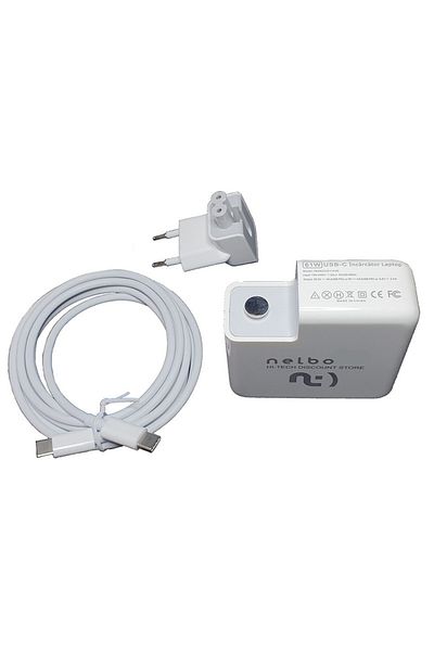nelbo nelbo laptop charger compatible with Apple Macbook Air MWTJ2A, 61W, with USB-C plug