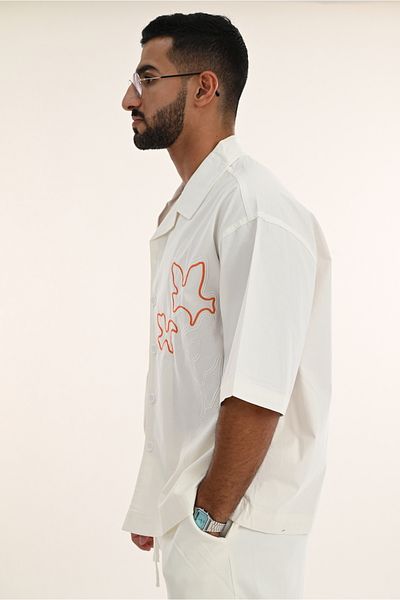 SWAG SA Floral knit square neck shirt