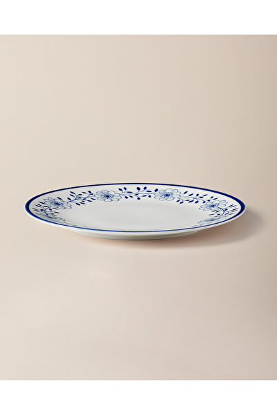 Madame Coco Reve Bleu Floral Servis Tabağı - 25 cm - Mavi/Beyaz