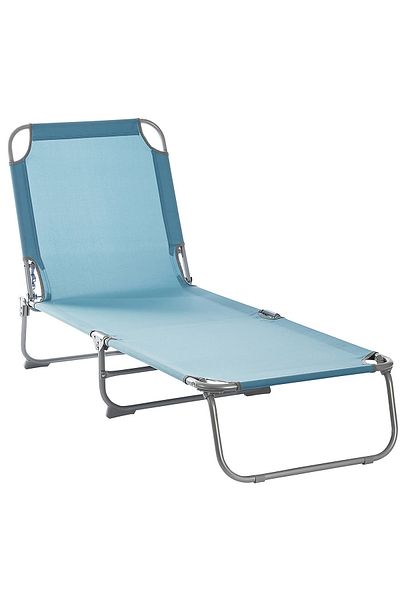SERSIMO Sezlong Pliant , 186 X 56 Cm, Pentru Plaja Sau Gradina, Albastru, Capacitate 110kg