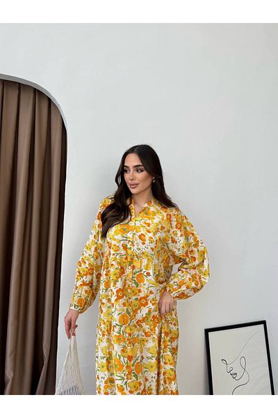 JESSE STORY Women's Hijab Dress Modal Fabric Floral Pattern Dress