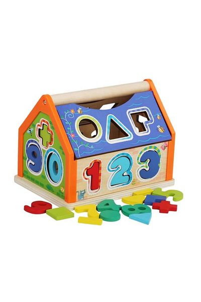 OEM Wooden Toy Sorting House - Geometric Shapes and Numbers