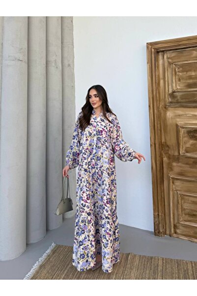 JESSE STORY Γυναικείο Φόρεμα Hijab Modal Φόρεμα με λουλουδάτο σχέδιο