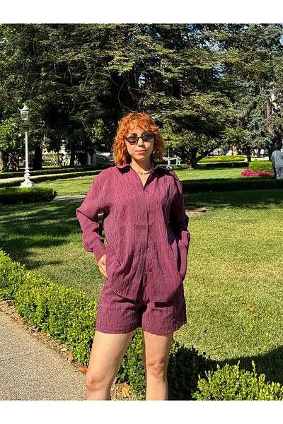 Bak'ap Premium Suite Shiny Stone Shorts-Stone Shirt Double Set