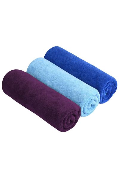 Fabienne 3-Piece Multipurpose Microfiber Towel, Gym & Hand Towel, Hair Towel 50x90cm