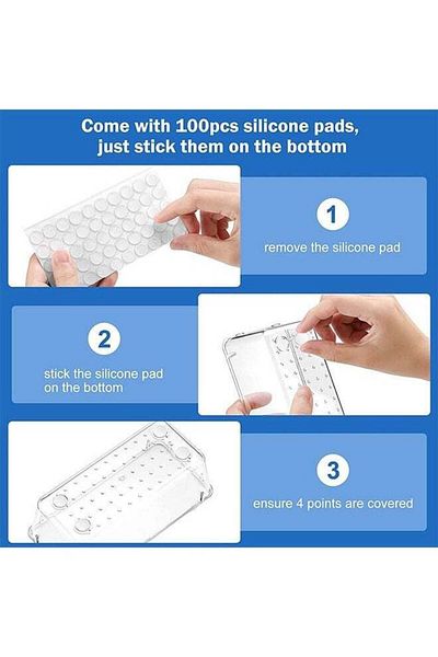 COOYA 16 Pcs Desk Drawer Organizers Trays Set Clear Plastic Storage Bins Drawer Tray Dividers