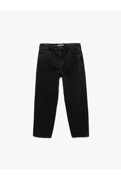 Koton Pantaloni din denim din bumbac cu croiala confortabila cu detaliu de buzunar