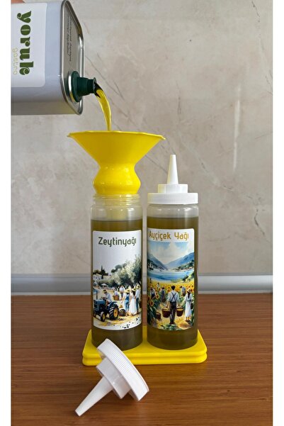 PLASTOBE Şef Tipi Sos ve Yağdanlık Seti (Şişe, Huni, Stand)