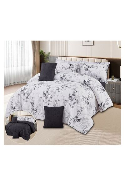 smart home Double-sided comforter set, 6-piece bedspread, 6-piece filling comforter, 100% microfiber comforter, 230 x 250 cm