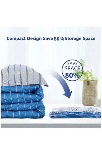 COOYA Vacuum Storage Bags for Bedding, Pillows, Towel, Clothes Travel Storage Bag With Hand-Pump, 50x70CM