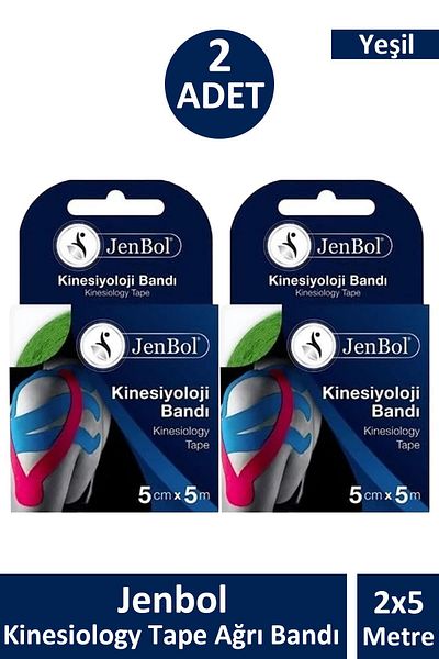 Jenbol Kinezyo Sports Tape Pain Tape 5 cm X 5 m - Green 2 Pieces