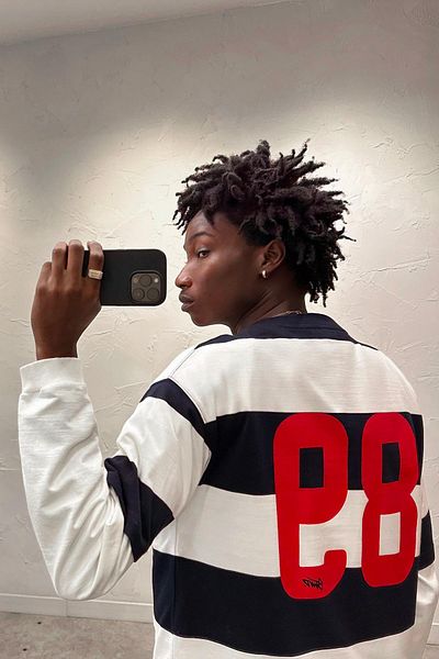 Pull & Bear Striped T-shirt with number on the back