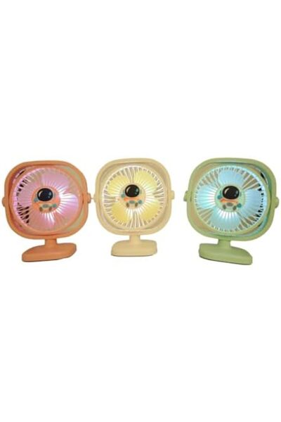 Yuwell YU WELL Portable Rechargeable Desk Fan, Folding Fan Adjustable Speeds, 2 Level of Brightness LED Lig