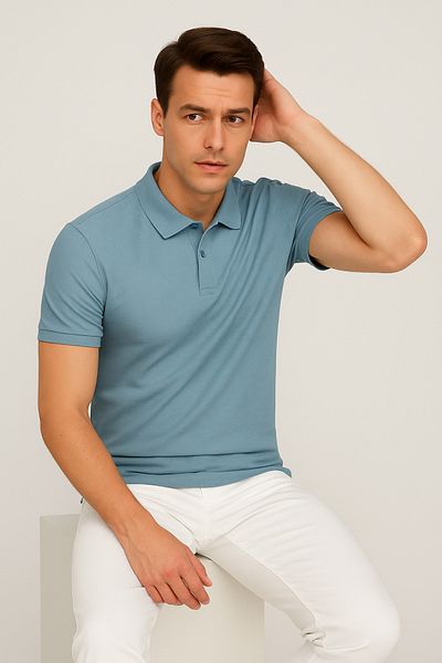 UOMOPARK 2061 PREMIUM Piqué POLO ΓΙΑΚΑ ΑΝΔΡΙΚΟ T-SHIRT REGULAR FIT