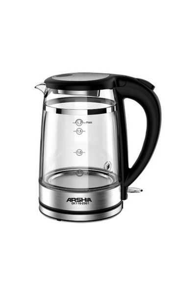 Arshia 1.7l Premium Double-layer Glass Kettle – 1800w, Fast Boil, Strix Control, Auto Shut-off,