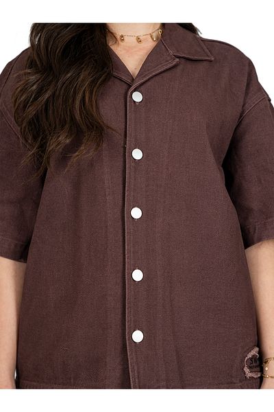 SWAG SA Square-cut shirt with side and back embroidery