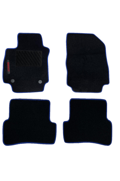 Rizline Renault Clio 4 2012-2019 Halı Paspas Siyah Mavi Kenarlı