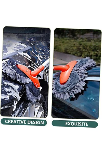 Saharaz Car Wash Mop, Long Handle, Telescopic Type,80 - 135 cm,360 Degree Rotation,For Car, Truck