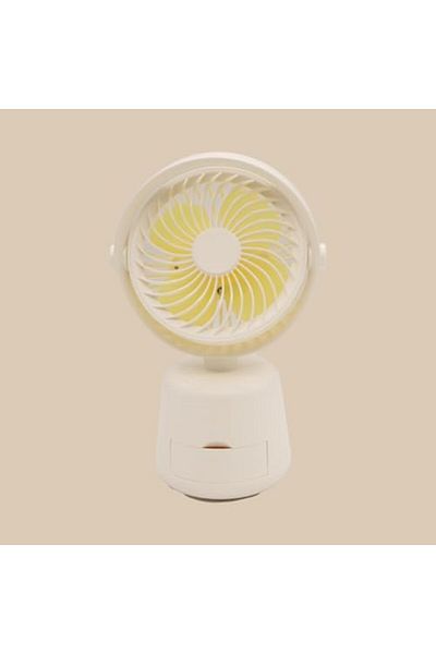 Yuwell YU WELL Portable Rechargeable Desk Fan, Folding Fan Adjustable Speeds, 2 Level of Brightness LED Lig