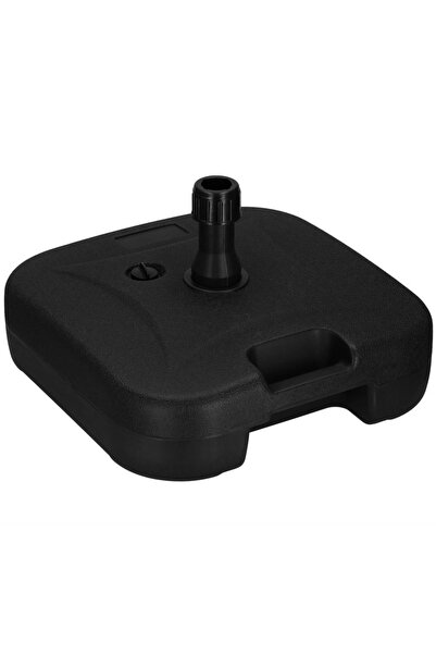 SERSIMO Τετράγωνη βάση ομπρέλας, πλαστική, 22 λίτρα, γέμιση νερού ή άμμου, μαύρη