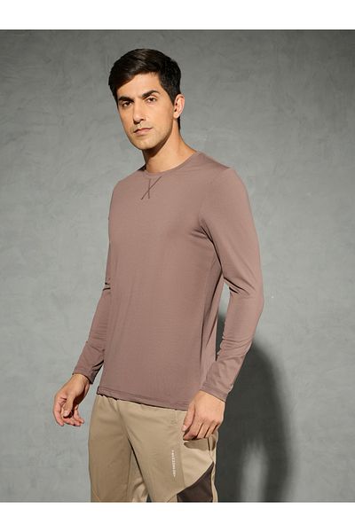 Technosport By Styli Solid Round Neck Long Sleeve T-Shirt