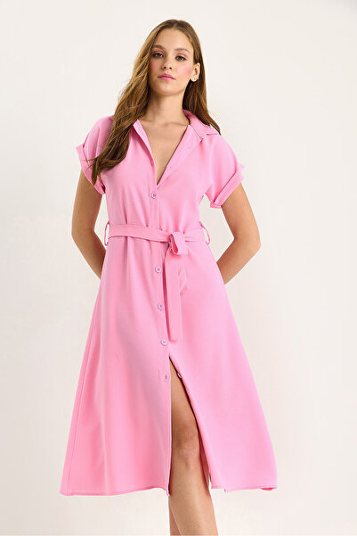 Bianco Lucci Women's Belt Detailed Linda Shirt Dress 5248 60281080