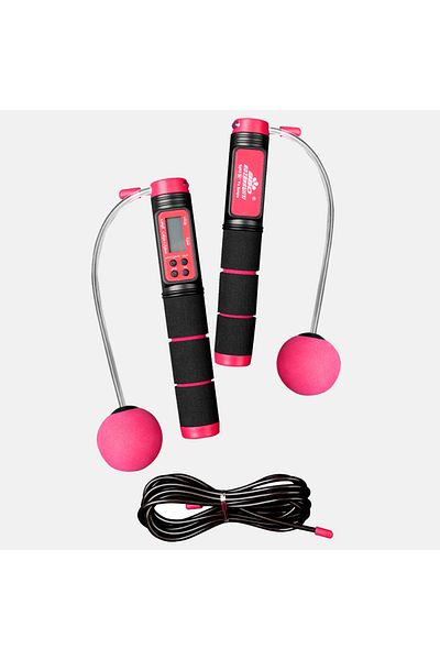 Rozana Digital Skipping Rope Without Rope with Smart Counter and Twist Count - Equipped with 2 Weight Balls for Home Training and Fitness