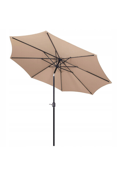 SERSIMO Umbrela terasa gradina, cu manivela si inclinare, diametru 300cm, Taupe