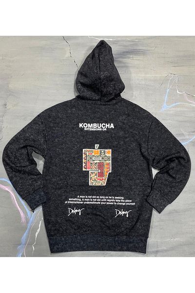 ALANAQA Unisex Oversized Hoodie with Back Print Pullover