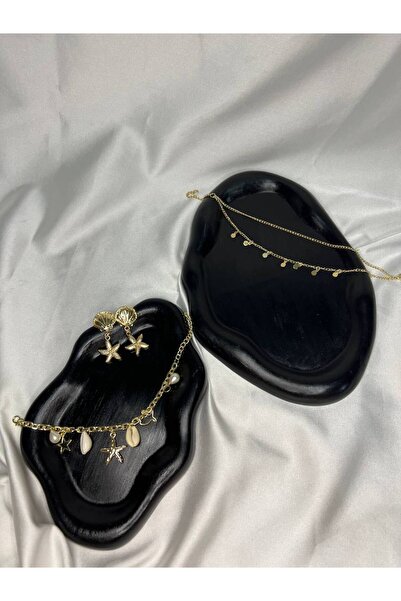 Love Candle Dekor Siyah Bulut Tabak, Dekoratif Bulut Tabak, Oval Bulut Tepsi,...